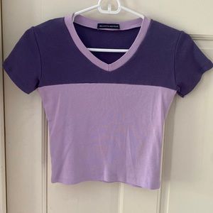 Brandy Melville Purple V neck shirt